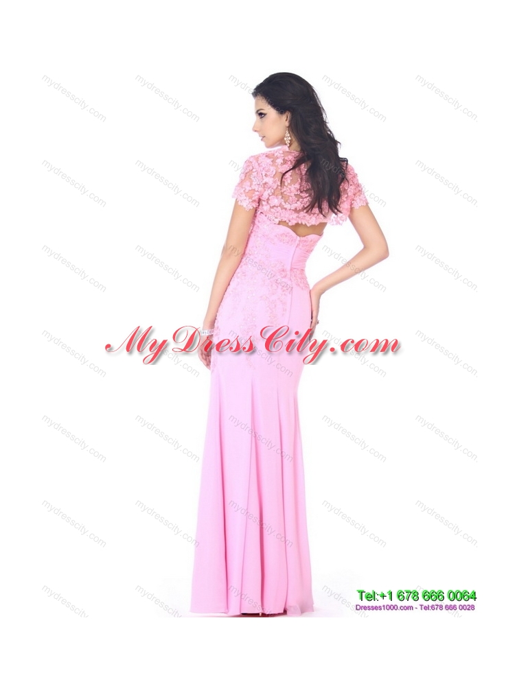 Cute Beading Sweetheart Ruching Prom Dresses in Baby Pin