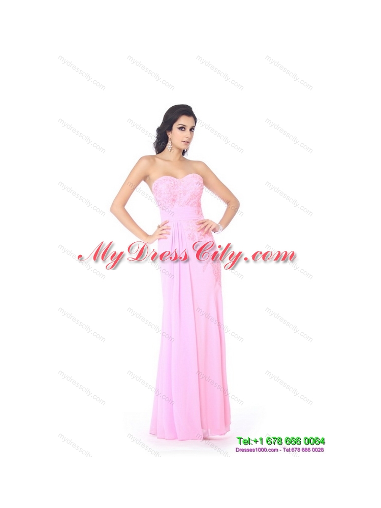 Cute Beading Sweetheart Ruching Prom Dresses in Baby Pin