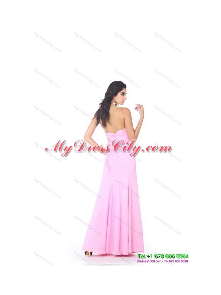 Cute Beading Sweetheart Ruching Prom Dresses in Baby Pin