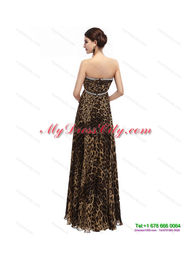 Cheap Sweetheart Leopard Floor Length Prom Dress for 2015