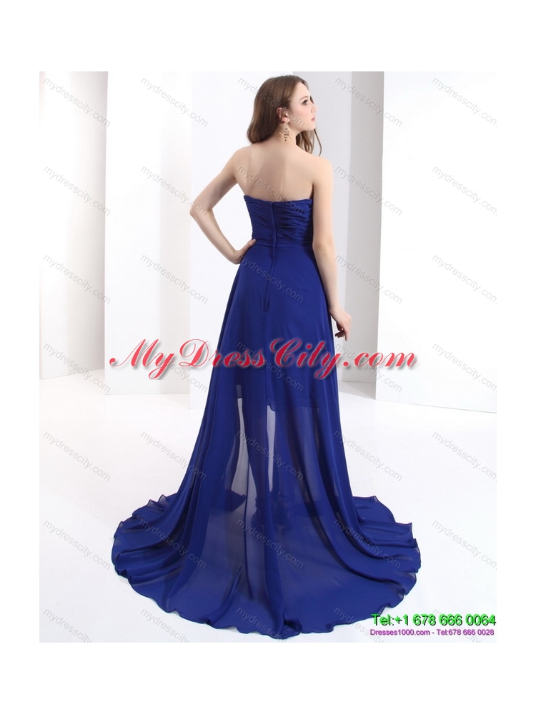 2015 Sweetheart Designer Prom Dress with Beading and Brush