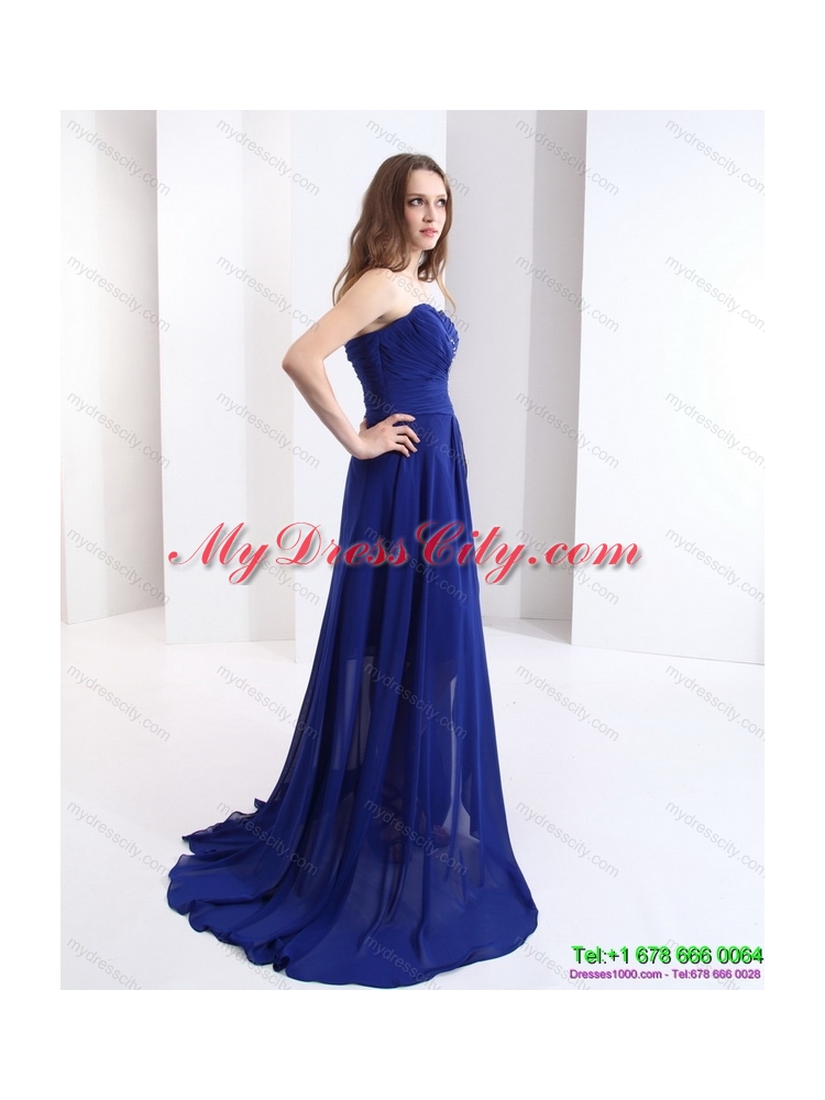 2015 Sweetheart Designer Prom Dress with Beading and Brush