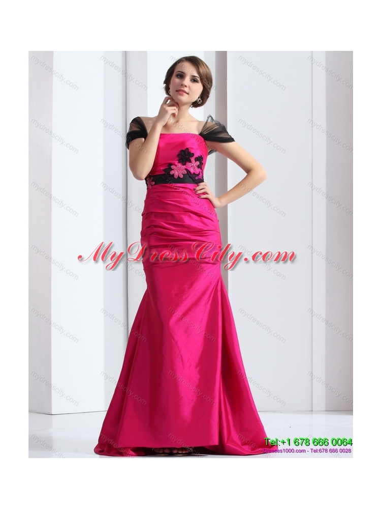 Designer 2015 Prom Dress with  Brush Train and Hand Made Flowers