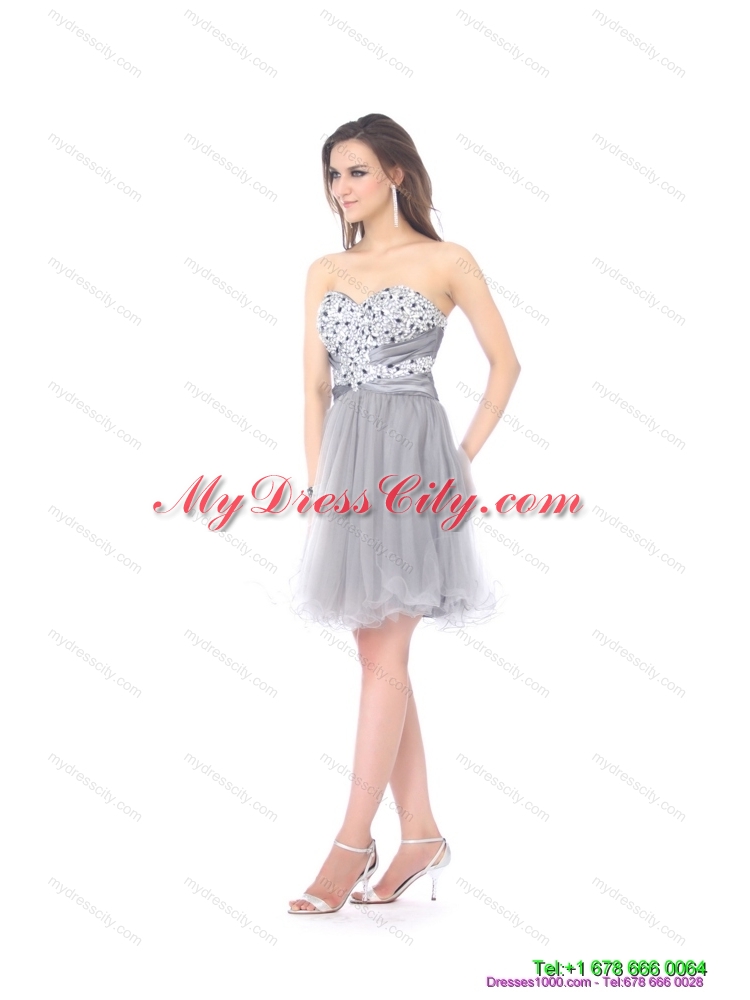 2015 Designer Sweetheart Grey Prom Dress with Rhinestones