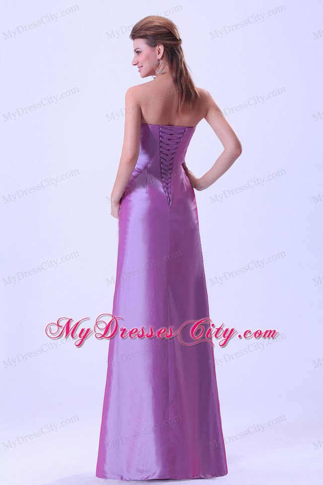 Lavender Sweetheart Homecoming Dress With Beading and Ruche