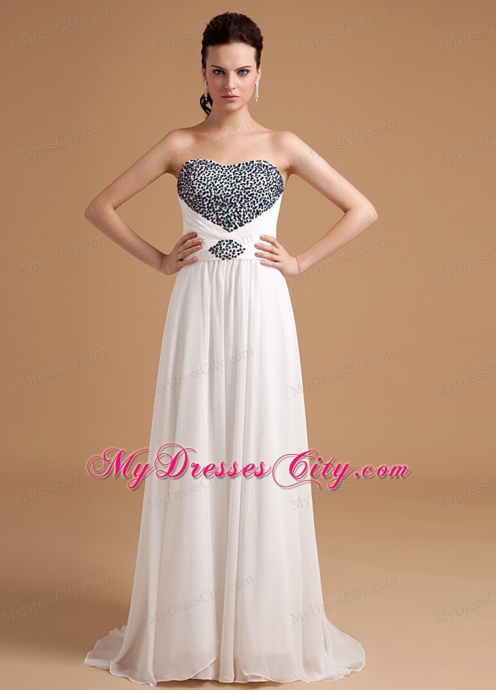 2014 simple Beaded Empire Homecoming Dress with Brush