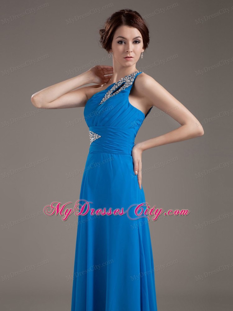 Beading Decorate One Shoulder Homecoming Dress With Keyhole