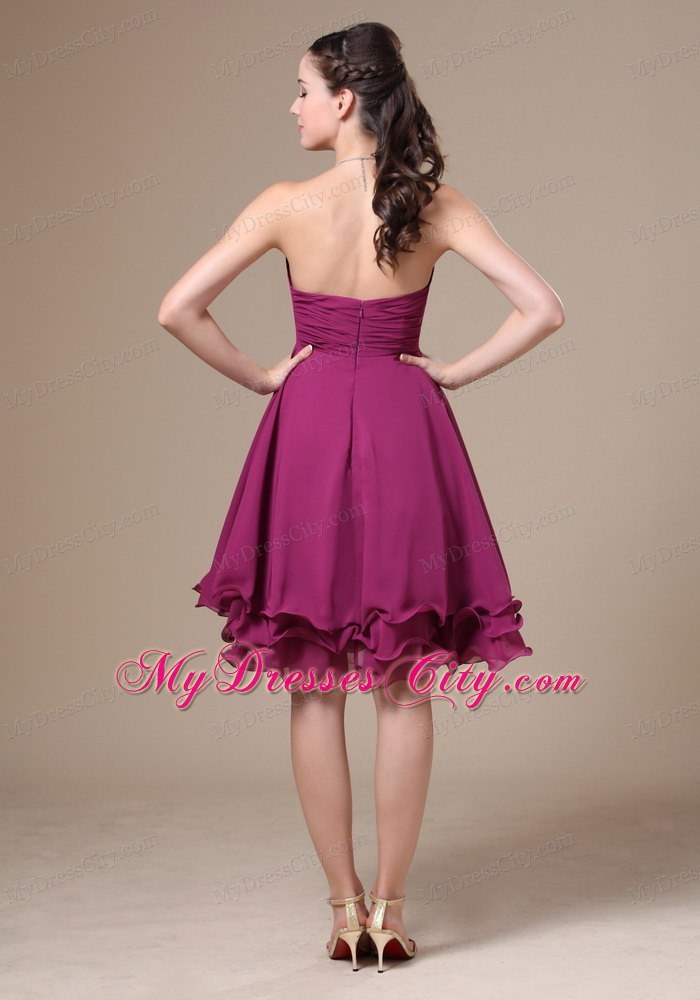 Fuchsia Homecoming Dress With Sweetheart Beading Decorate