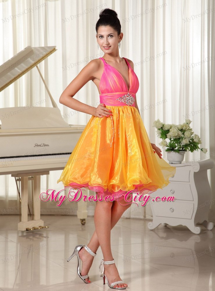 Colorful Princess Homecoming Dress Straps and Beaded Decorate