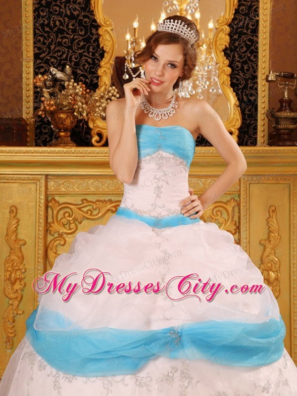 Perfect Appliques Satin and Organza White Quinceanera Dress