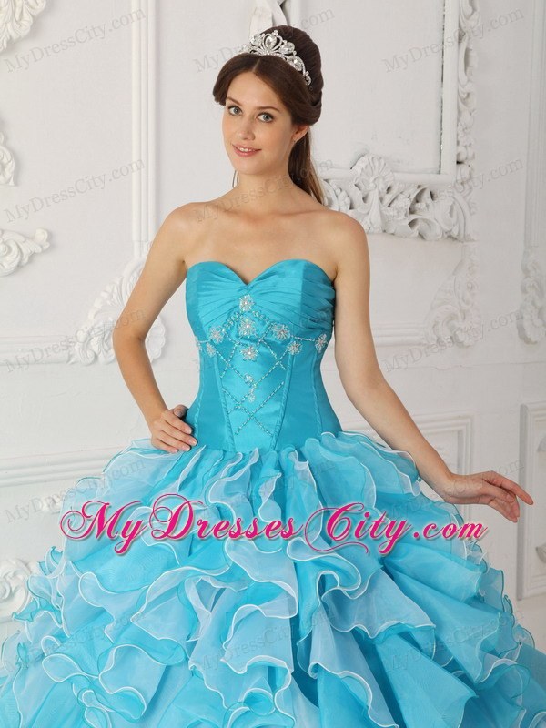 A-Line Sweetheart Beading Quinceanera Dress in Baby Blue