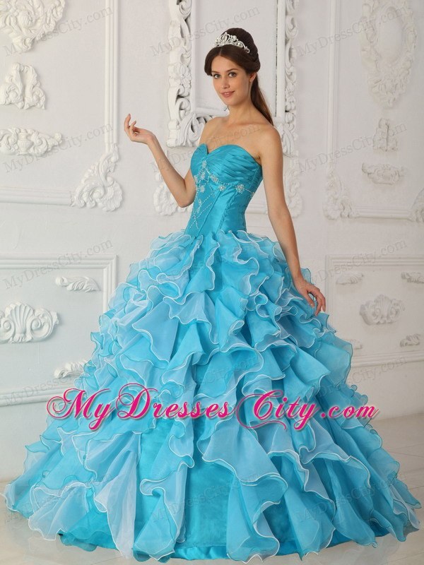 A-Line Sweetheart Beading Quinceanera Dress in Baby Blue