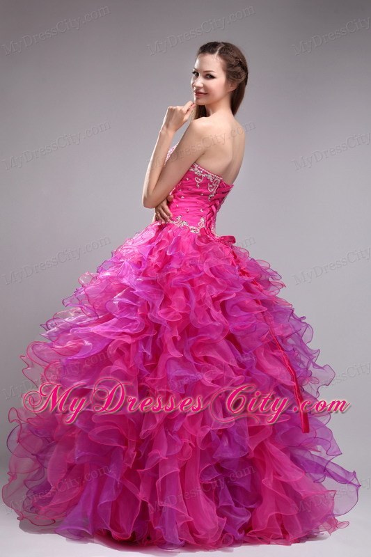 Strapless Sweetheart Quinceanera Dress with Appliques and Ruffles