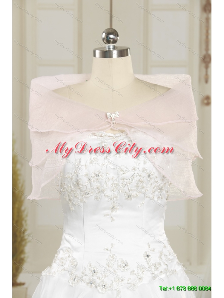 White Sweetheart Brush Train Maternity  Wedding Dresses with Hand Made Flower and Ruffles