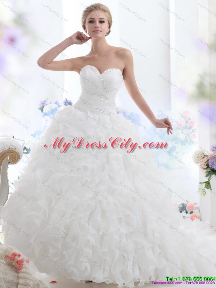 2015 Sweetheart Maternity Wedding Dresses with Brush Train