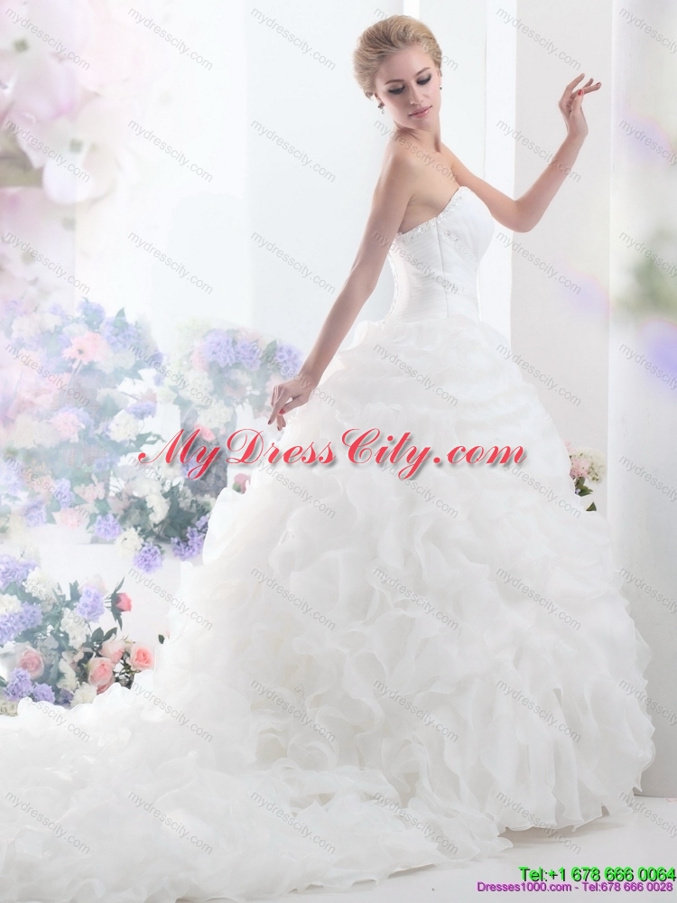 2015 Sweetheart Maternity Wedding Dresses with Brush Train