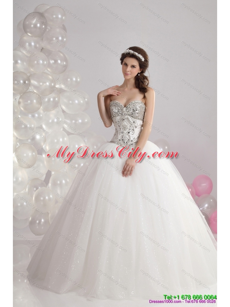 Ruffled Sweetheart Maternity Wedding Dresses with Brush Train and Rhinestone