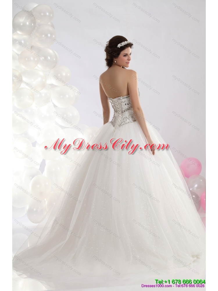 Ruffled Sweetheart Maternity Wedding Dresses with Brush Train and Rhinestone