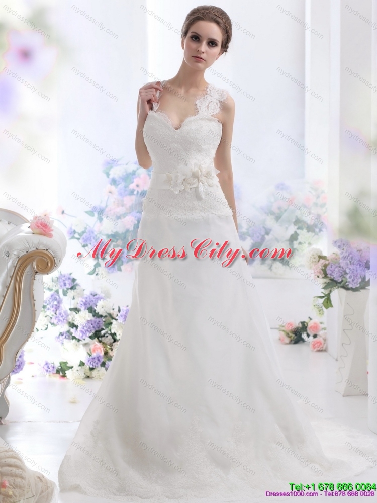 2015 Maternity Wedding Dress with Lace and Hand Made Flowers