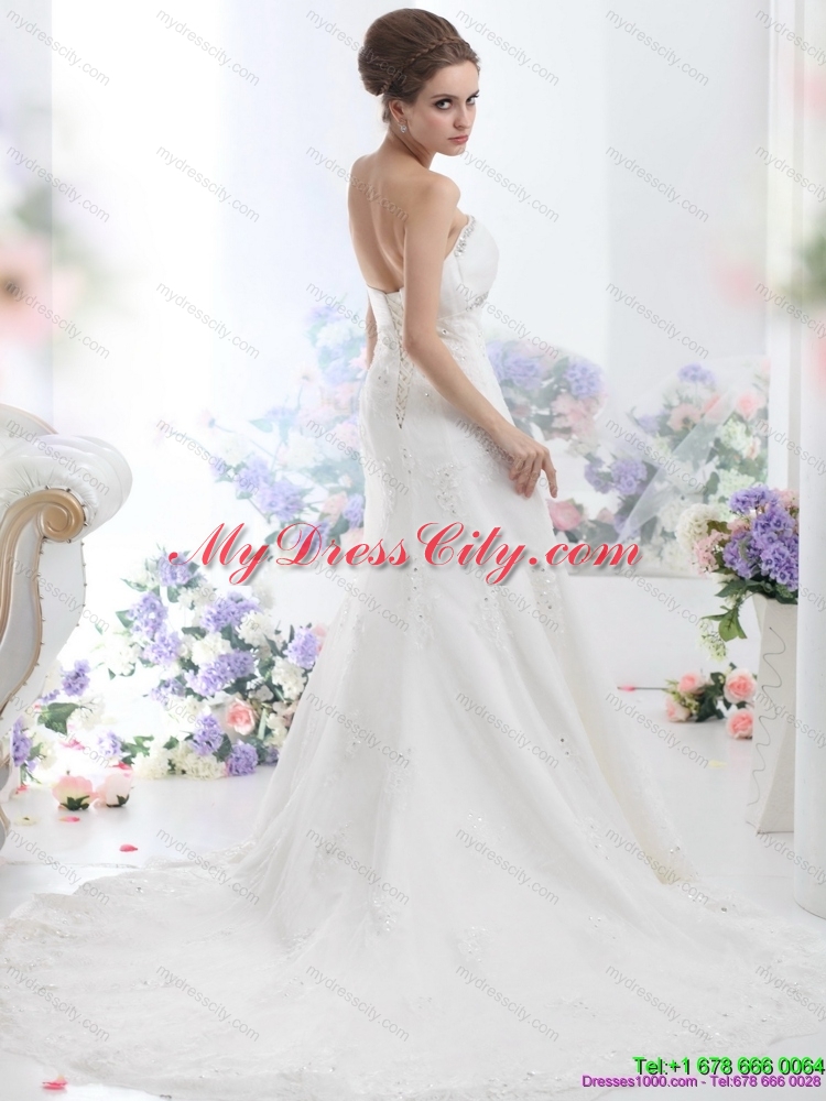 2015 New Style Sweetheart Maternity Wedding Dress with Beadings