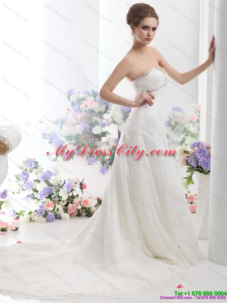 2015 New Style Sweetheart Maternity Wedding Dress with Beadings