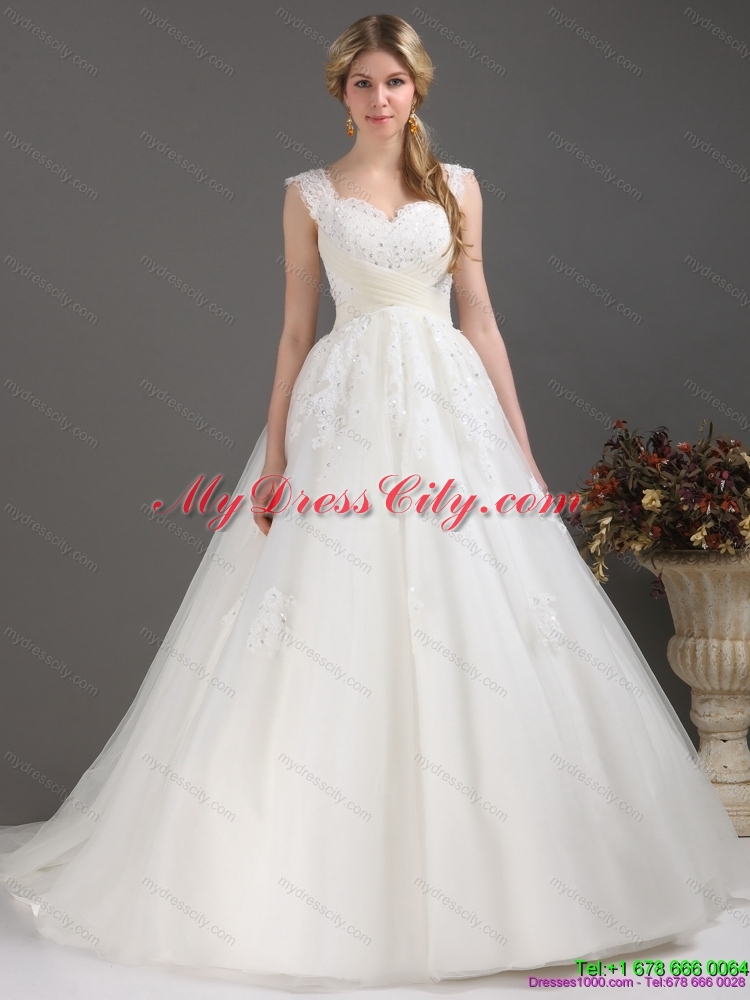 Lace Sweetheart Maternity Wedding Dresses with Brush Train