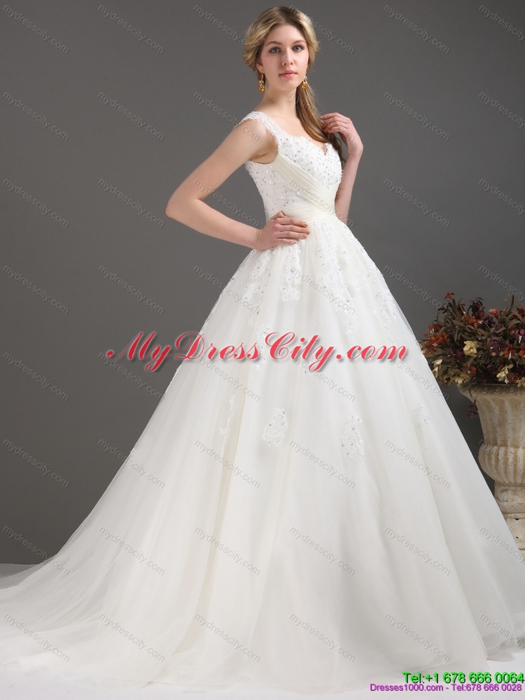 Lace Sweetheart Maternity Wedding Dresses with Brush Train