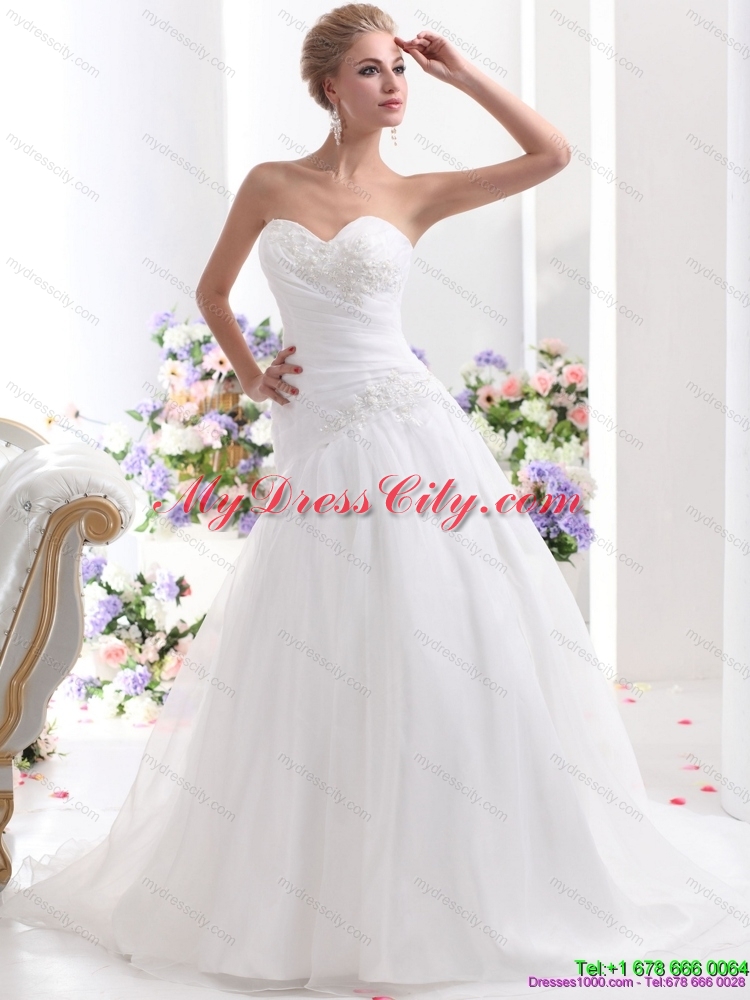 Sophisticated 2015 Sweetheart Maternity Wedding Dress with Ruching and Beading