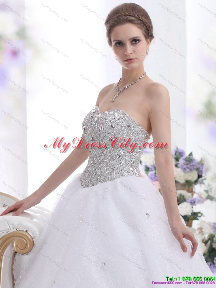 Sweetheart Maternity Wedding Dresses with Brush Train and Rhinestones