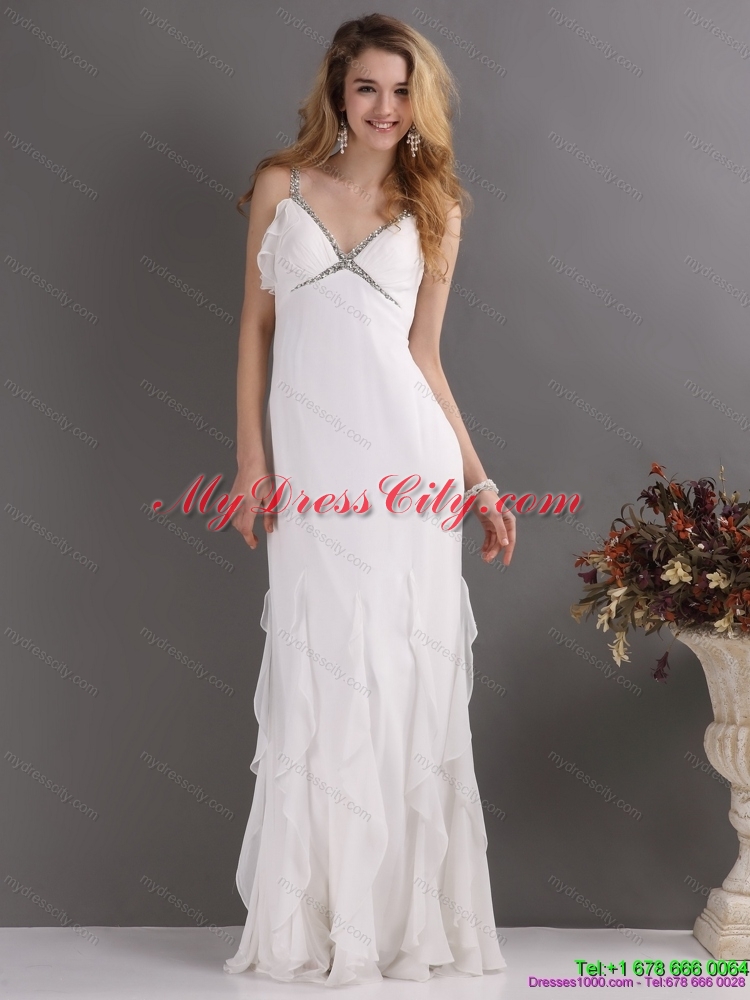 2015 Maternity Criss Cross Wedding Dress with Beading