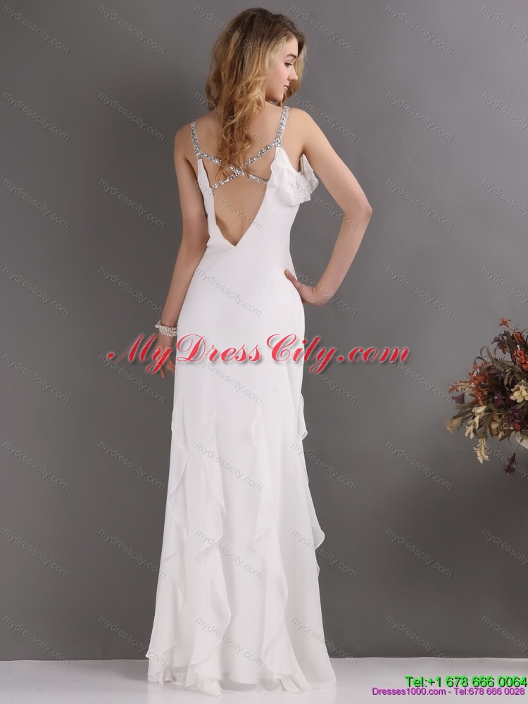 2015 Maternity Criss Cross Wedding Dress with Beading