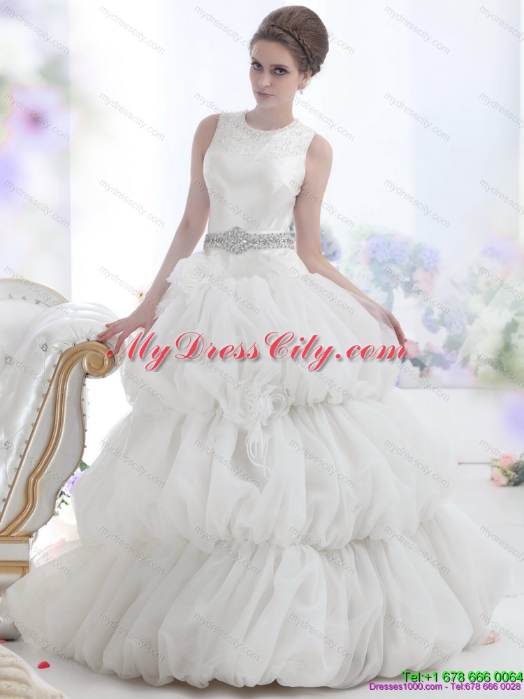 2015 Maternity Scoop Wedding Dress with Beading