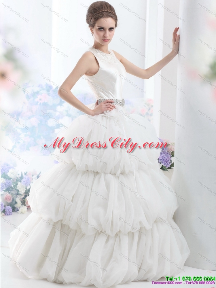 2015 Maternity Scoop Wedding Dress with Beading