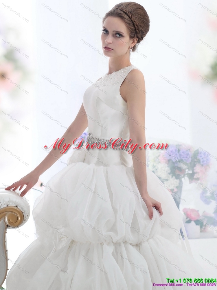 2015 Maternity Scoop Wedding Dress with Beading