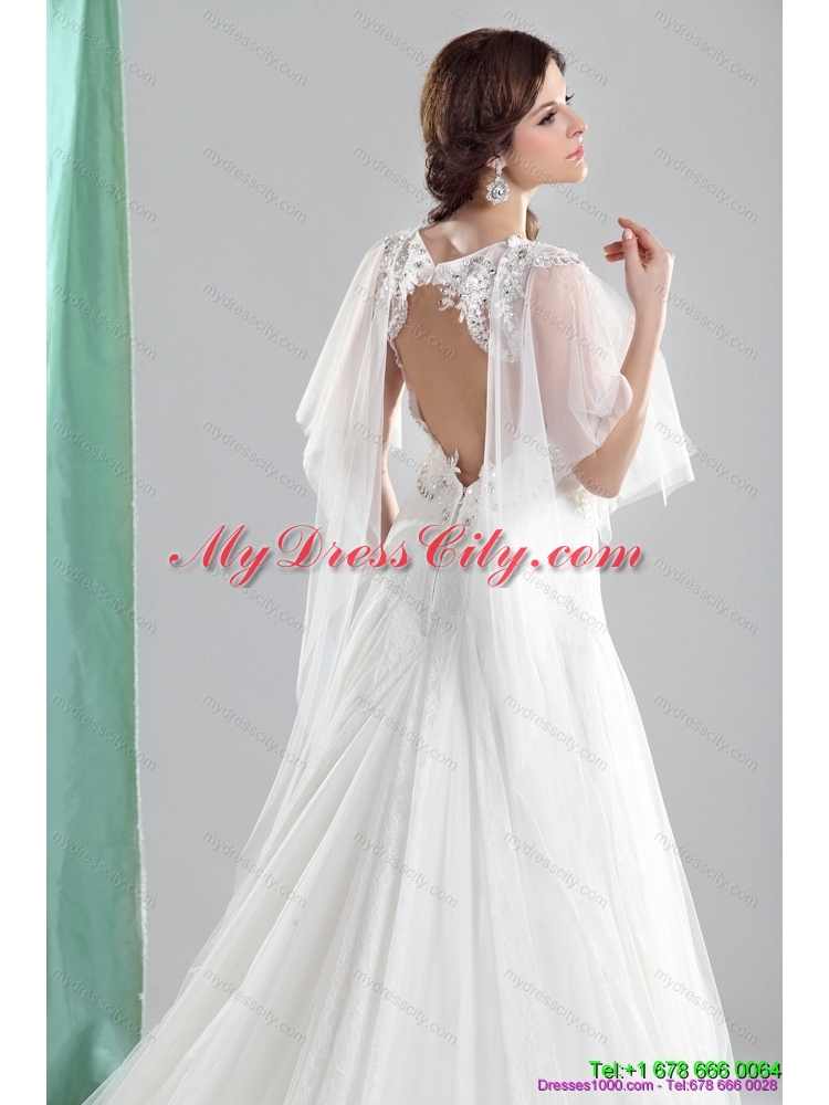 2015 Maternity Straps Wedding Dress with Beading