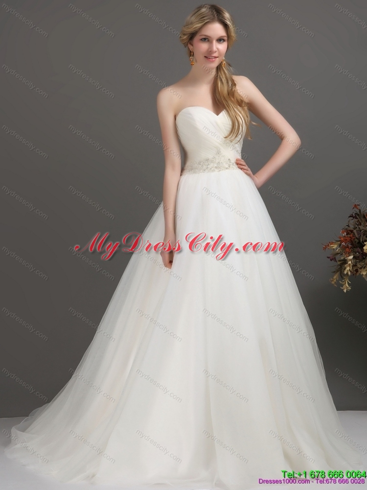 2015 Sweetheart Maternity Wedding Dress with Beading and Ruching