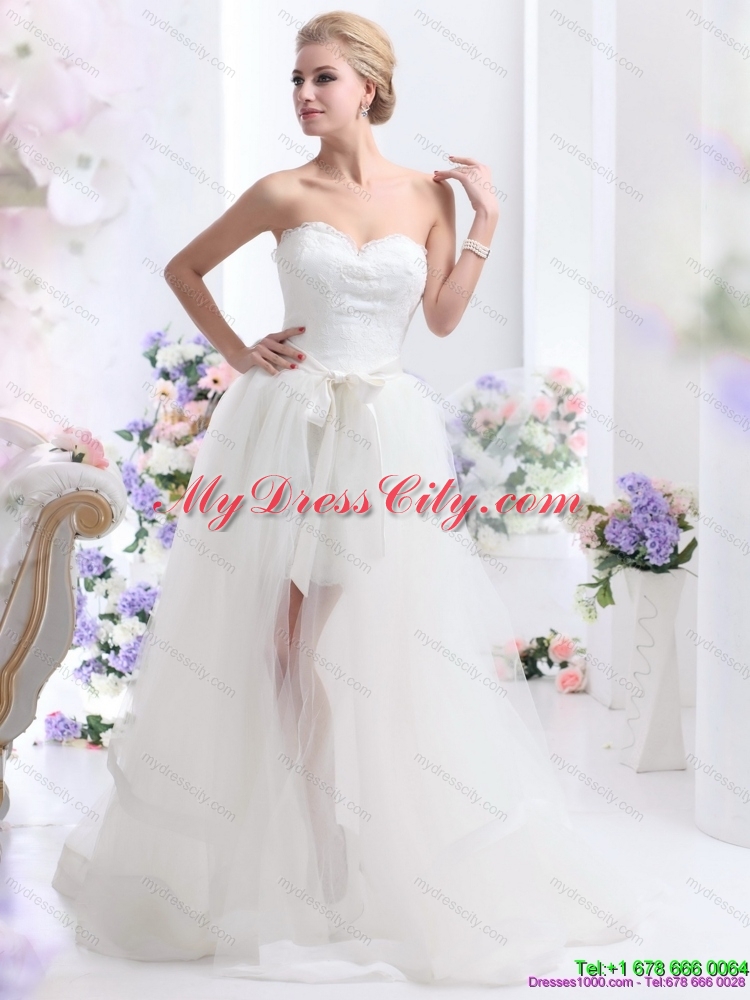 2015 Maternity Sweetheart Wedding Dress with Lace and Sash