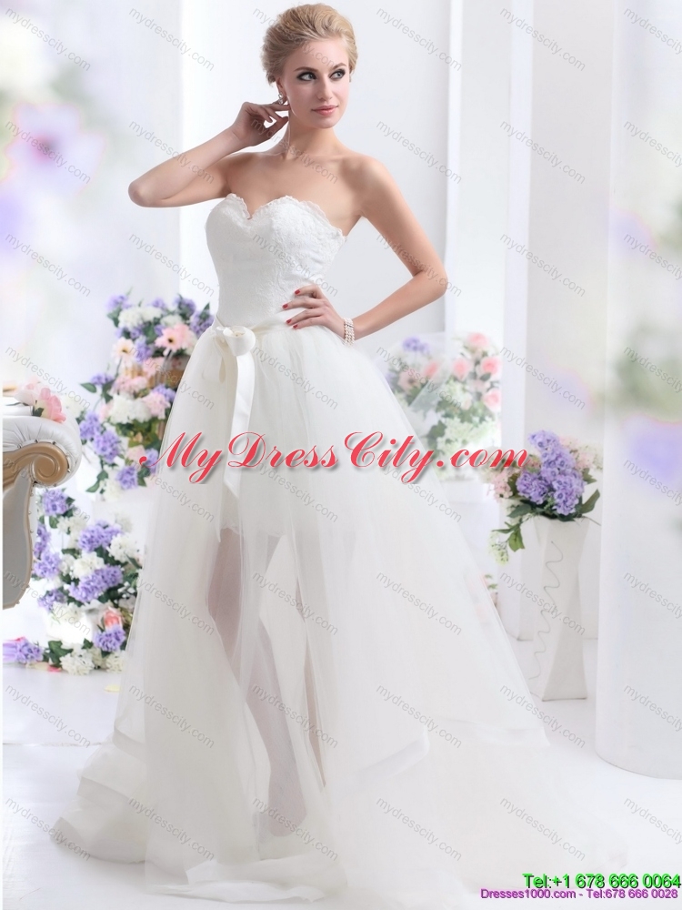 2015 Maternity Sweetheart Wedding Dress with Lace and Sash