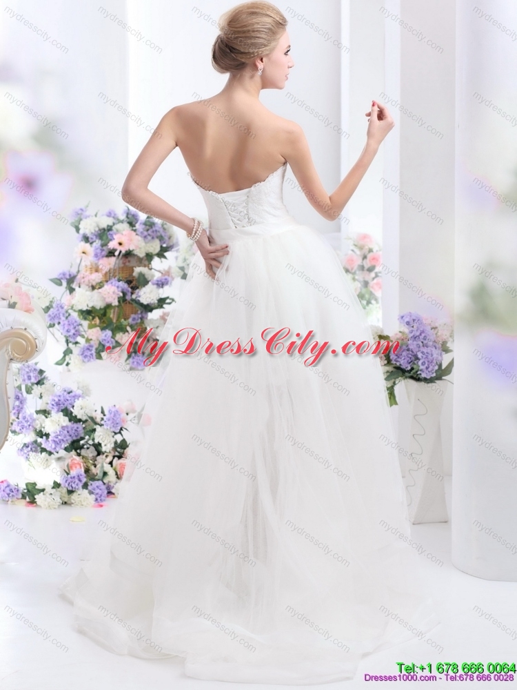 2015 Maternity Sweetheart Wedding Dress with Lace and Sash