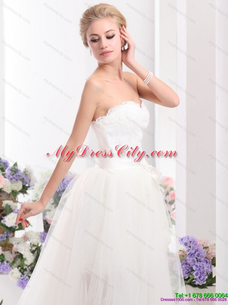 2015 Maternity Sweetheart Wedding Dress with Lace and Sash