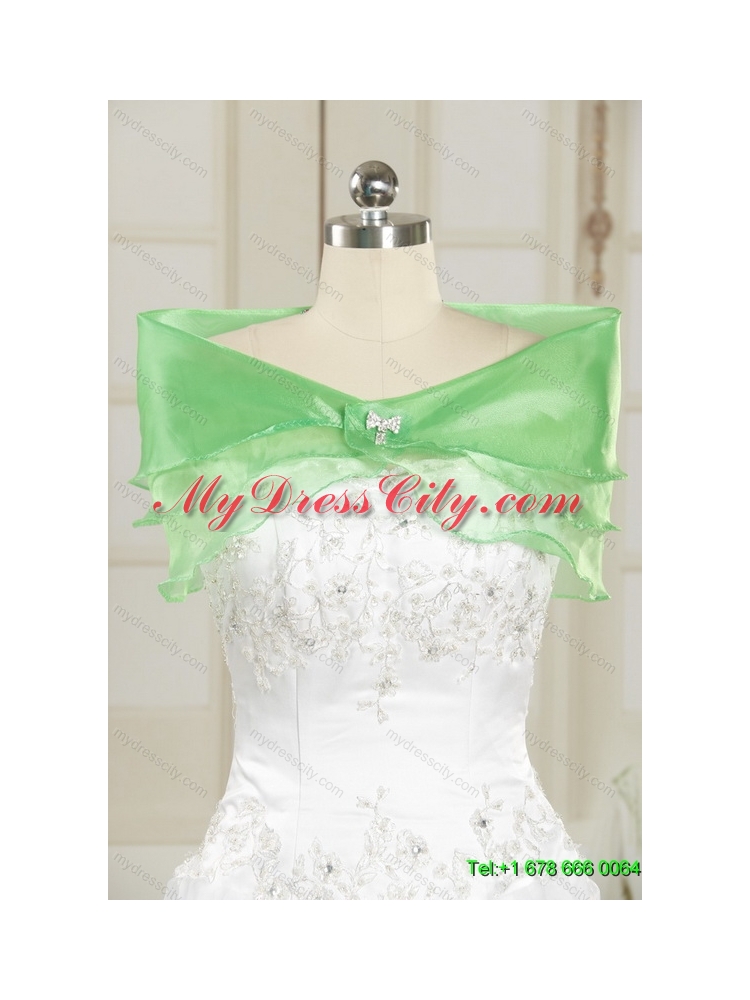 Multi Color Ball Gown Ruffles colored Wedding Dresses with Lace and Bownot