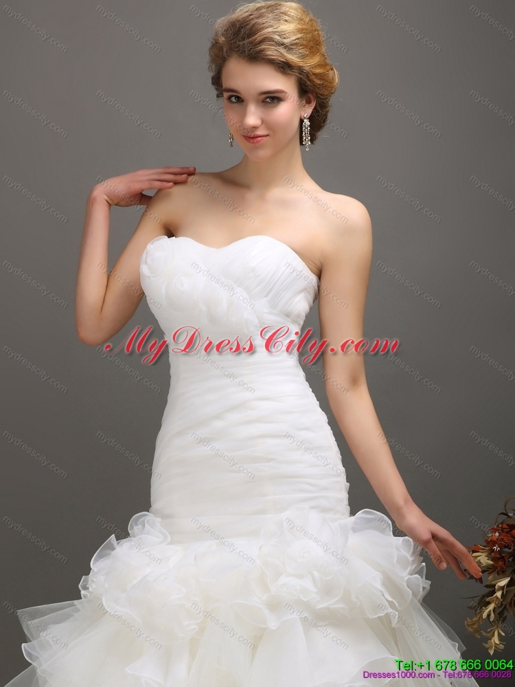 2015 Classical Sweetheart  Wedding Dress with Ruching and Ruffles