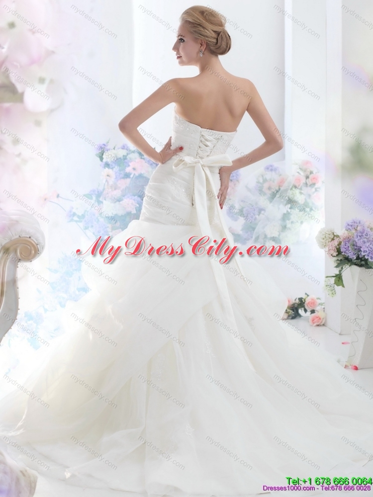 2015 Gorgeous Sweetheart Wedding Dress with Beading