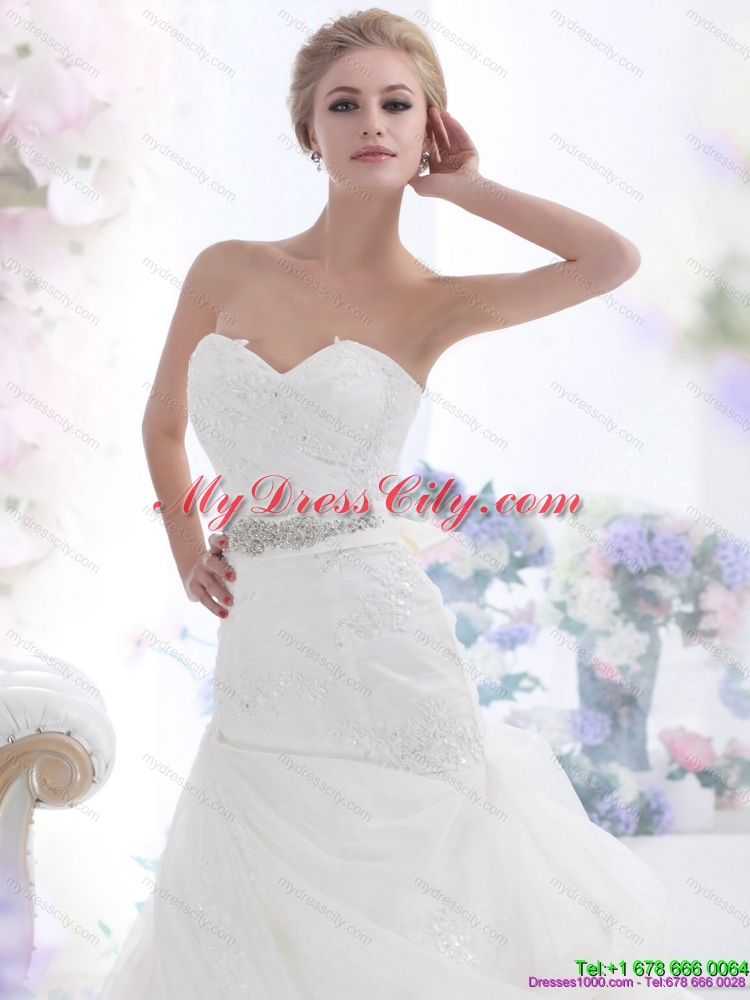 2015 Gorgeous Sweetheart Wedding Dress with Beading