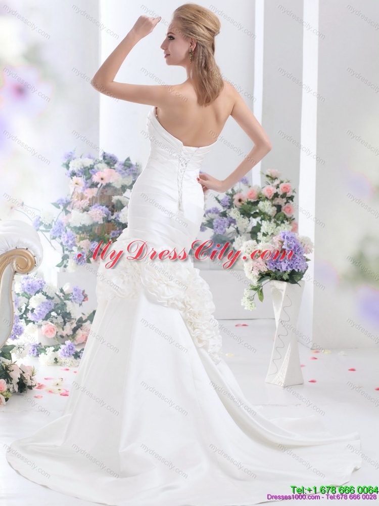 2015 Wonderful Sweetheart Mermaid Wedding Dress with Ruching