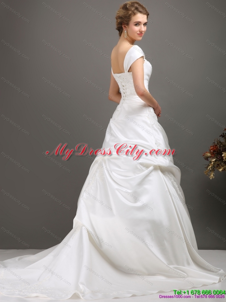 2015 Maternity Lace Wedding Dress with Floor Length