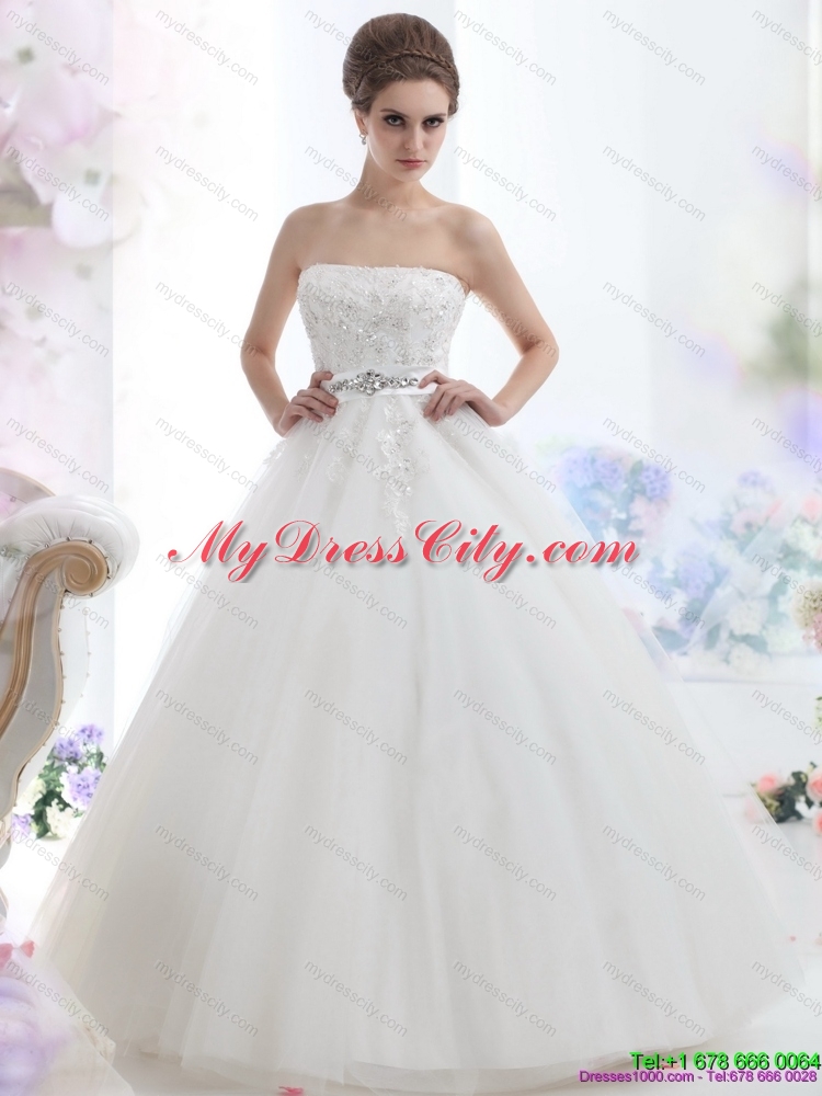 2015 Maternity Beading Wedding Dress with Brush Train