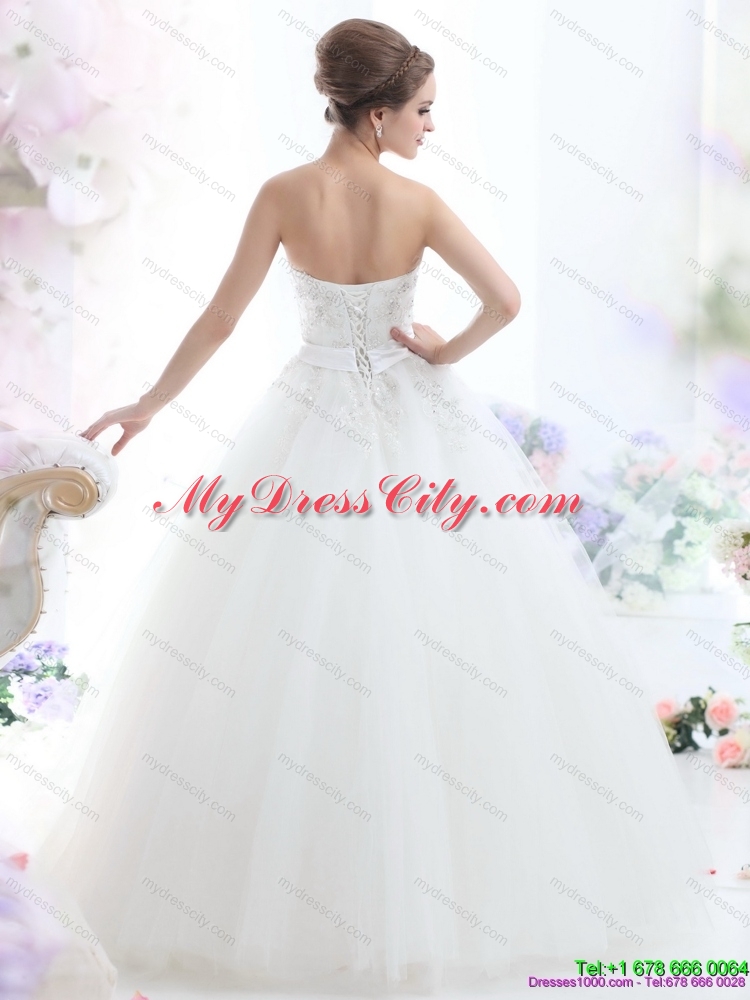 2015 Maternity Beading Wedding Dress with Brush Train