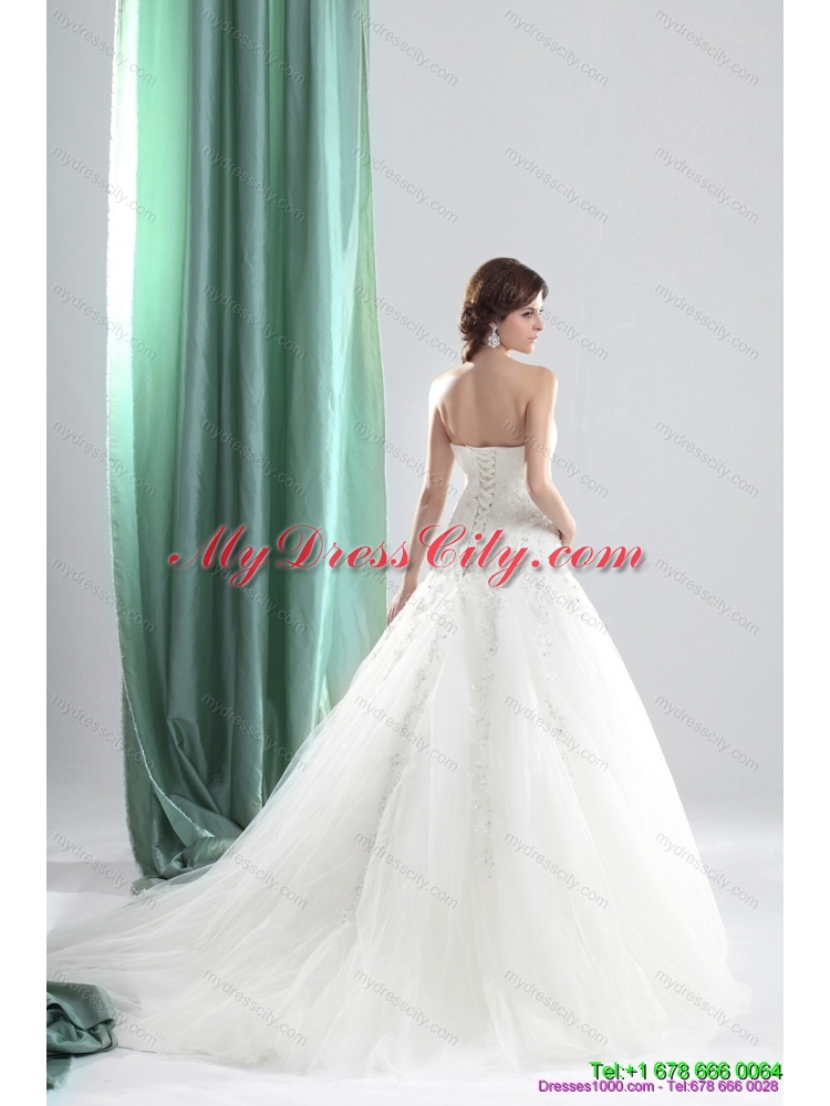 2015 Maternity A Line Wedding Dress with Appliques