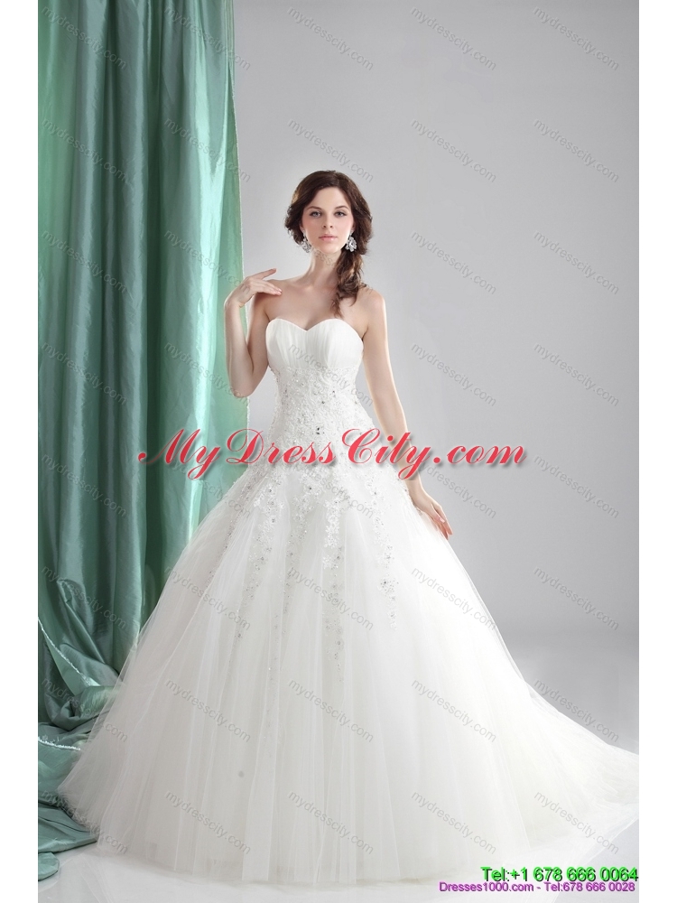 2015 Maternity A Line Wedding Dress with Appliques